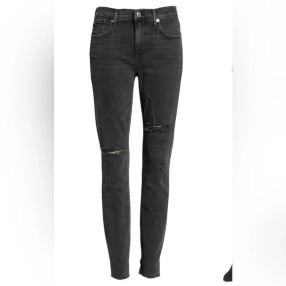 AGOLDE Womens Feel Good High Waist Distressed Ankle Skinny Jeans Size 31 - Picture 2 of 14